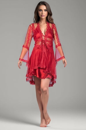 BLS - Bea Silk And Lace Nighty - Burgundy