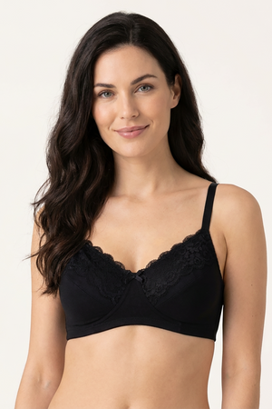 BLS - Caprina Non Wired And Non Padded Cotton Bra - Black Negro