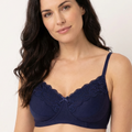BLS - Caprina Non Wired And Non Padded Cotton Bra - Mid Blue