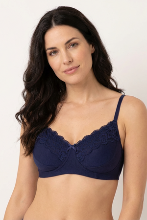 BLS - Caprina Non Wired And Non Padded Cotton Bra - Mid Blue