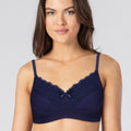 BLS Caprina Non Wired And Non Padded Cotton Bra Mid Blue