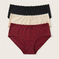 BLS - Cotton Panty Pack Of 3 - Negro-Merlot-Shifting Sand
