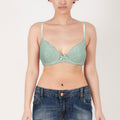 BLS Defne Wired And Pushup Lace Bra Sea Green