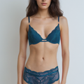 BLS - Eartha Wired And Paded Lace Bra Set - Green