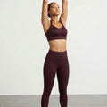 BLS - Eleanor Padded Sports Bra And Tights Set - Burgundy