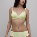 BLS - Ella Wireless And Padded Lace Bra Set - Light Green