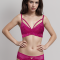 BLS Eula Non Padded Lace Bralette Set Shocking Pink