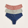 BLS - Lace Panty Pack Of 3 - Navy-Rose Dawn-Country Air