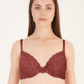 BLS - Passion Wired And Pushup Lace Bra - Cherry