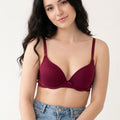 BLS - Paza Wired And Padded Cotton Bra - Burgundy