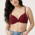 BLS - Pero Wired And Padded Cotton Bra -  Maroon