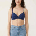 BLS - Pero Wired And Padded Cotton Bra - Navy Blue