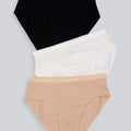 BLS - Pamela Cotton Panty - Skin, White, & Black - Pack Of 3