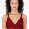 BLS Pinkie Non Padded Lace Bralette Burgundy