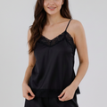 BLS - Satin Lace Shorts Set - Night Black