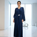 Veloria By Dressline Velvet Kaftan Winter Collection'2025-veloria-stitched-nocturne-blue