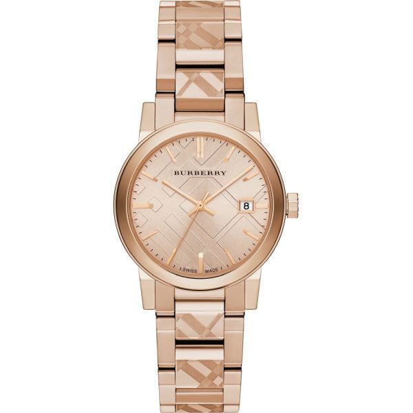 Burberry Rose Gold Stainless Steel Rose Gold Dial Quartz Watch for Ladies - BU9146