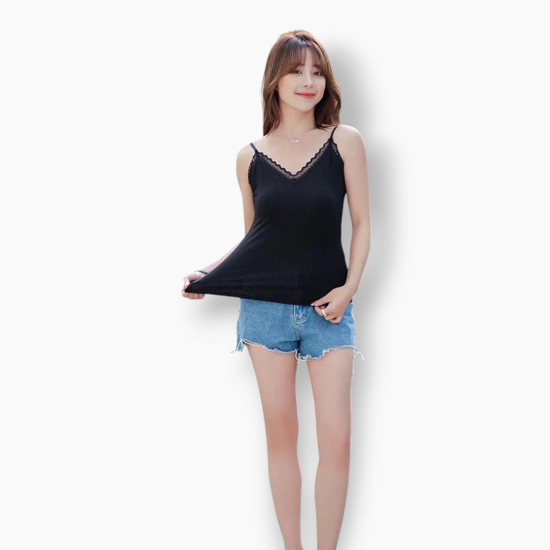 Belleza Lingerie V-Neck String Camisole - 6046