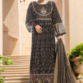 Bin Saeed Stitched 3 Piece Emb Lawn Frock Vol-02 Collection-SM-1631-Black