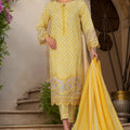 Bin Saeed Stitched 3 Piece Exc Emb Lawn Vol-02 Collection'2025-SM-2101-Yellow