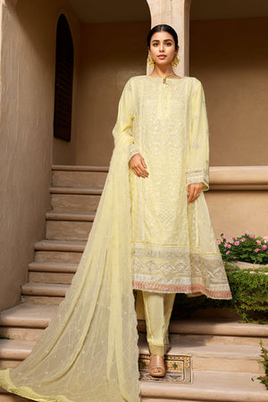 Bin Saeed Stitched 3 Piece Fancy Formals Collection'2025-OMSC-2293-Yellow