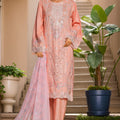 Bin Saeed Stitched 3 Piece Luxe Self & Self Collection'2025-NSM-2248-Pink