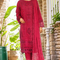 Bin Saeed Stitched 3 Piece Luxury Emb Chiffon Collection'2025-OMC-1895-Red