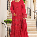 Bin Saeed Stitched 3 Piece Luxury Emb Chiffon Frock Vol-03 Collection-OMSC-1677-Maroon