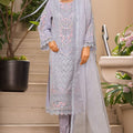 Bin Saeed Stitched 3 Piece Luxury Emb Chiffon & Organza Collection'2025-ZEF-2195-L.Purple