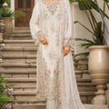 Bin Saeed Stitched 3 Piece Luxury Emb Chiffon & Organza Collection'2025-STSC-2193-Off White
