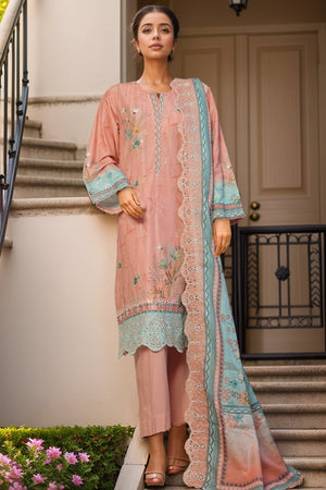 Bin Saeed Stitched 3 Piece Luxury Emb with Emb Dupatta Collection'2025-SM-1997-Peach