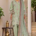 Bin Saeed Stitched 3 Piece Luxury Plain Cotton Vol-03 Collection-LF-1717-Pista