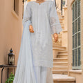Bin Saeed Stitched 3 Piece Luxury Plain Cotton Vol-03 Collection-LF-1721-Sky