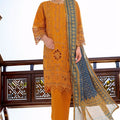 Bin Saeed Stitched 3 Piece Luxury Plain Cotton Vol-03 Collection-LF-1724-Mustard