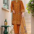 Bin Saeed Stitched 3 Piece Luxury Plain Cotton Vol-03 Collection-LF-1731-Mustard