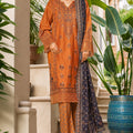 Bin Saeed Stitched 3 Piece Luxury Plain Cotton With Printed Back Collection'2025-NSM-2182-Mustard
