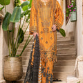 Bin Saeed Stitched 3 Piece Luxury Plain Cotton With Printed Back Collection'2025-NSM-2186-Mustard