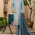 Bin Saeed Stitched 3 Piece Luxury Plain Cotton With Printed Back Vol-02 Collection'2025-NSM-2234-Ice