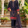 Bin Saeed Stitched 3 Piece Plain Cotton with Emb Trouser Collection'2025-SMPC-1976-Blue