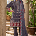 Bin Saeed Stitched 3 Piece Plain Lawn Vol-01 Collection'2025-LF-2273-Grey