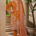 Bin Saeed Stitched 3 Piece Plain Lawn Vol-01 Collection'2025-LF-2278-Mustard