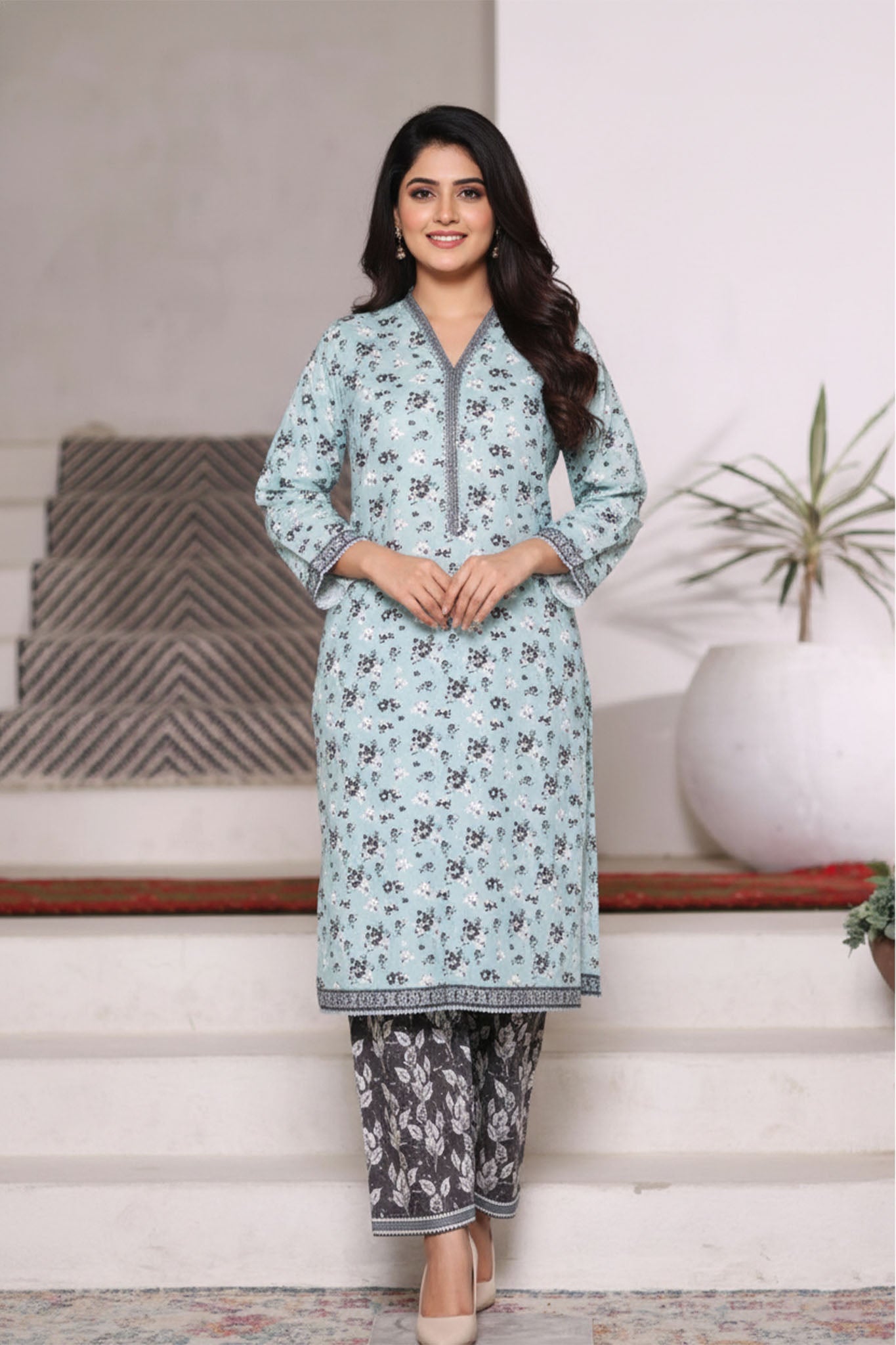 Bin Saeed Stitched 2 Piece Co Ords Cotton Vol-03 Collection'2025-WC-2469-Ferozi