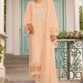 Bin Saeed Stitched 3 Piece Emb Chiffon Collection'2025-ZEFC-1794-Peach