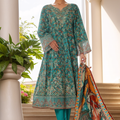 Bin Saeed Stitched 3 Piece Emb Lawn Frock Vol-02 Collection-SM-1624-Sea Green