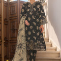 Bin Saeed Stitched 3 Piece Emb Lawn Frock Vol-03 Collection-SM-1642-Black