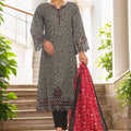 Bin Saeed Stitched 3 Piece Emb Lawn Frock Vol-03 Collection-SM-1636-Black