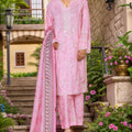 Bin Saeed Stitched 3 Piece Self Stripe Vol-02 Collection'2025-SM-2090-Pink