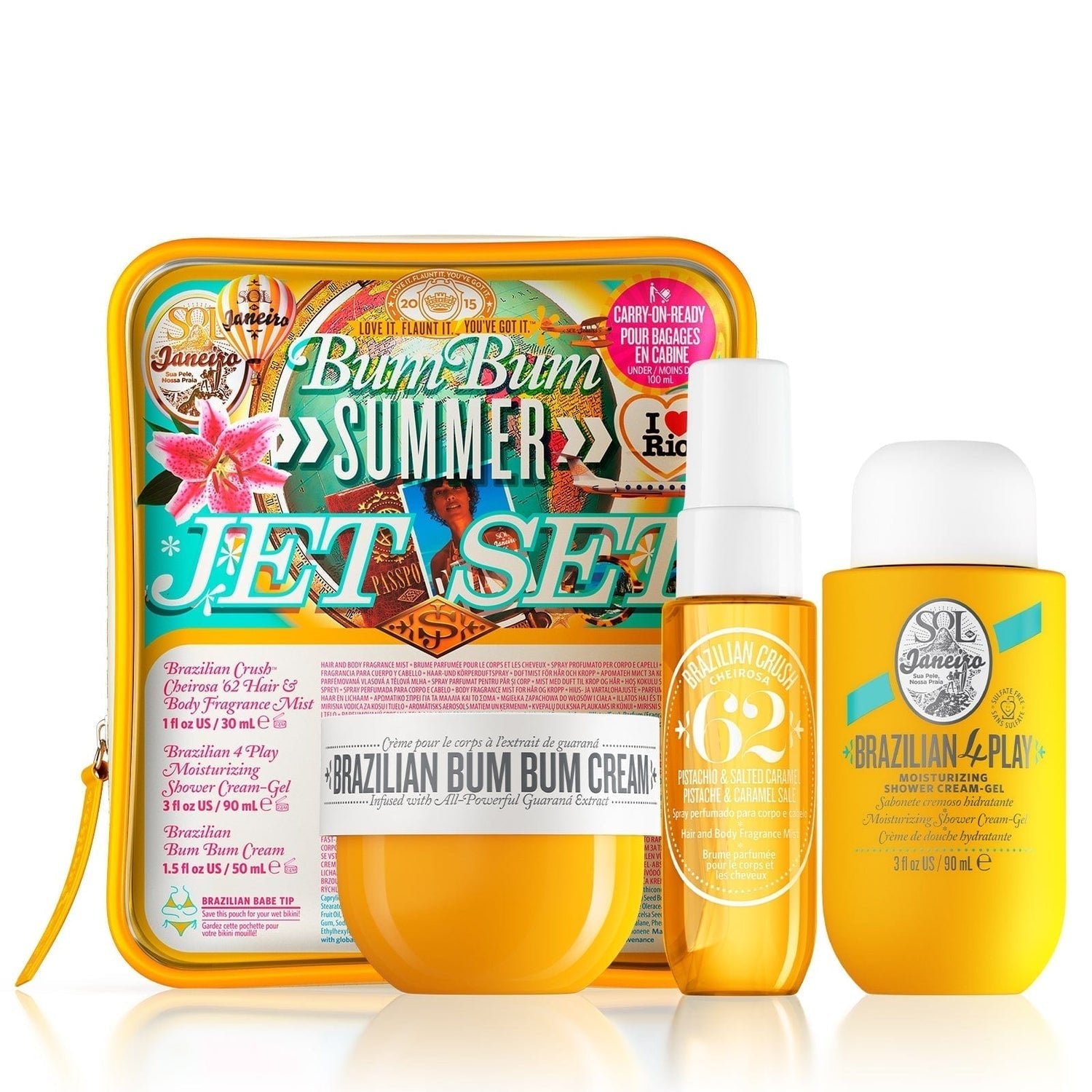 Sol De Janeiro Bum Bum Jet Set Mist 30Ml+Bum Cream 50Ml+Shower Cream Gel 90Ml