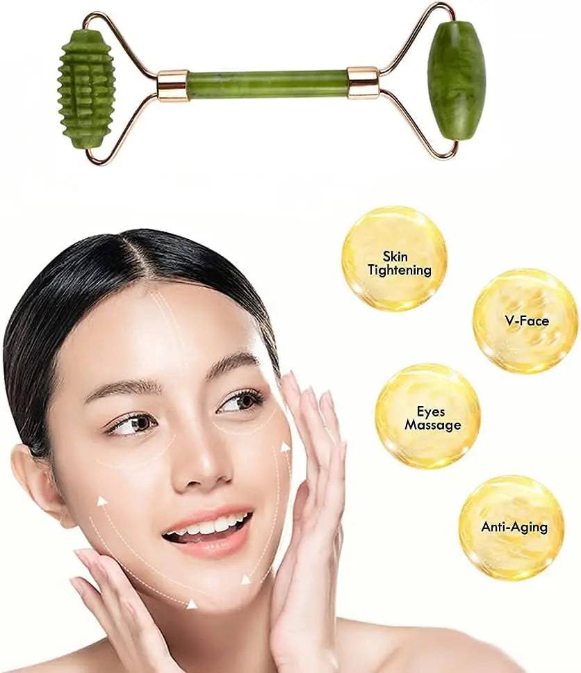 Bundle - Facial Beauty Jade Rollers for Face - Facial Massage Tool + L'Oreal Paris Revitalift 1.5% Hyaluronic Acid Face Serum 15 Ml - My Store