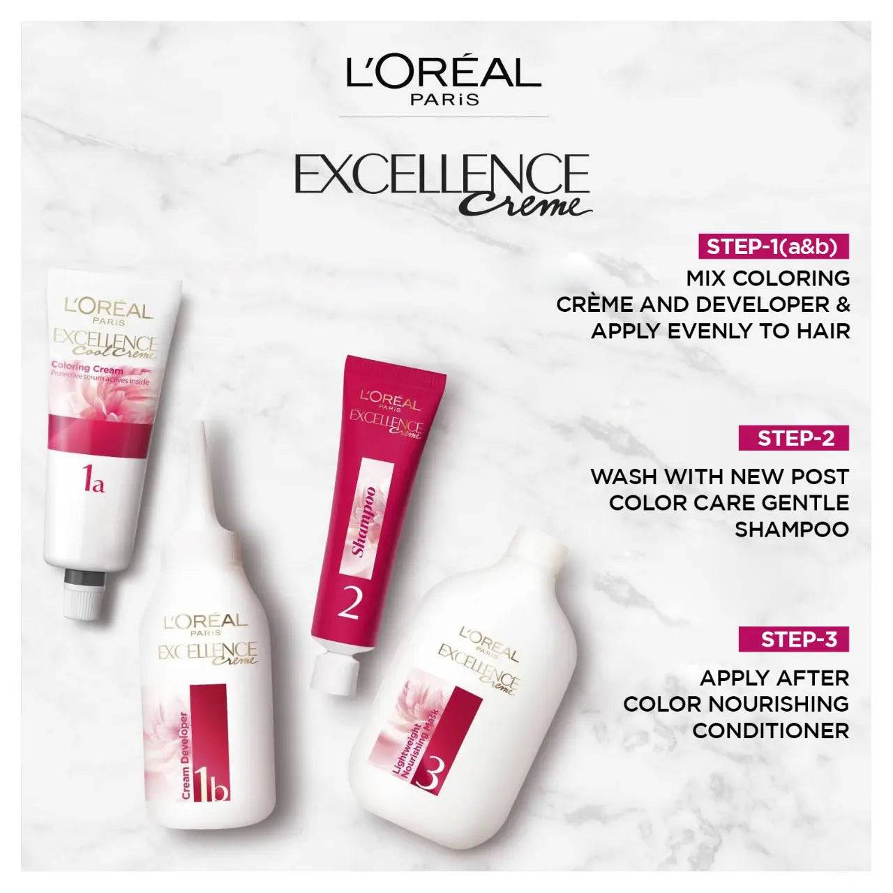 Bundle - L'Oreal Paris Excellence Creme Hair Colour #6.1 Dark Ash Blond Hair Color with Free Shampoo - My Store